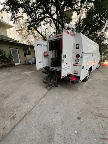 Magnet Plumbing service vehicle on-site for Sewer Line Repair in Pasadena Hills